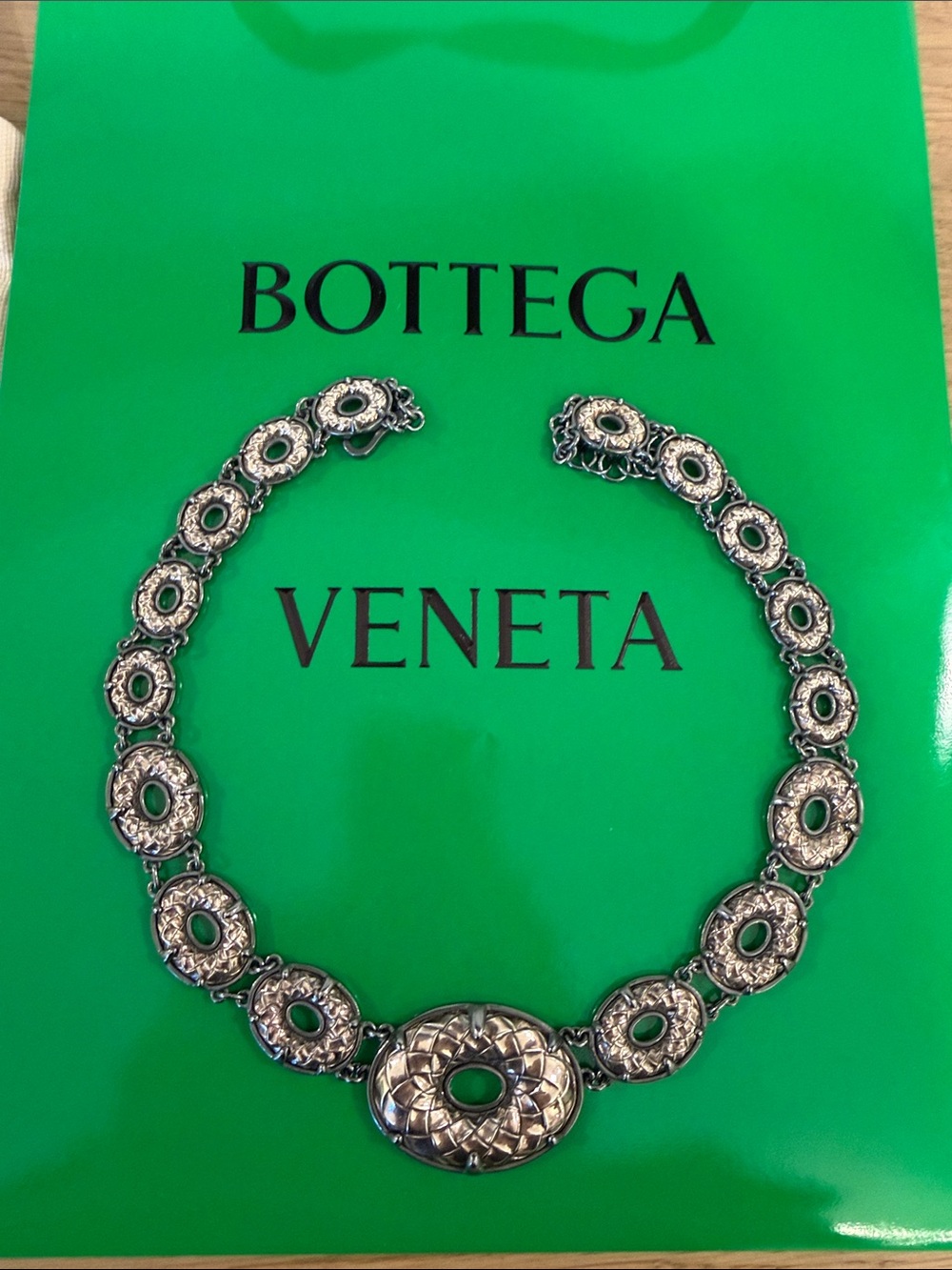 Bottega Veneta Silver Link Necklace